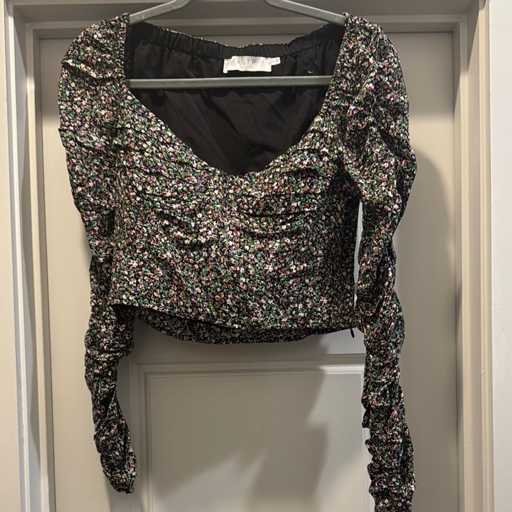 Floral Black Top